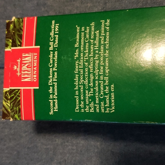 Hallmark Dickens Caroler Bell 'Mrs. Beaumont'  Ornament,  1991 - Picture 2 of 3